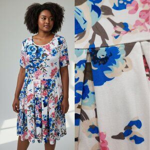 Soft stretch floral midi dress - Tralilbee brand